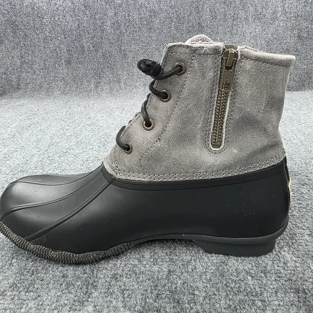 Sperry Boots Womens 8.5 Gray Duck Ankle Zip Snow Winter Water Resistant STS81732